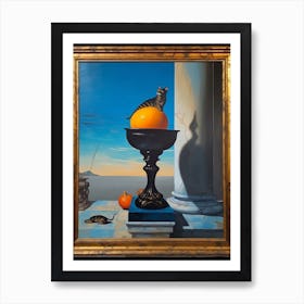 Stock With A Cat 3 Dali Surrealism Style Art Print