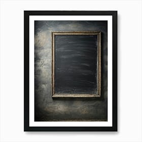 Abstract Capture Of A Blank Blackboard Smudge Marks Streaked Horizontally Across Chalk Residue Vis (5) Art Print