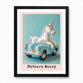 Toy Pastel Unicorn In A Toy Car 1 Poster Art Print