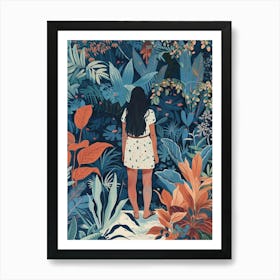 In The Garden Blue 4 Art Print