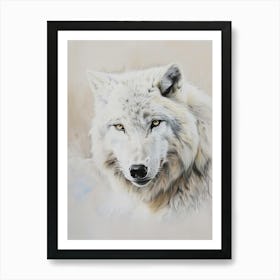 Arctic Wolf Pastel Watercolour 2 Affiche