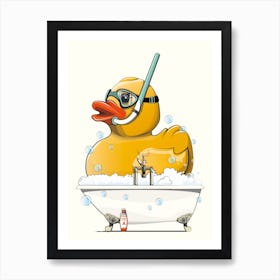 Rubber Duck Taking A Bath Poster