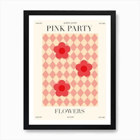 Pink Party Flowers Art Print