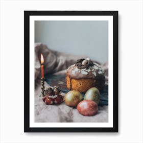 Easter Cake With Candles 1 Art Print