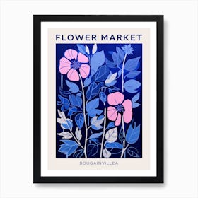 Blue Flower Market Poster Bougainvillea 1 Art Print