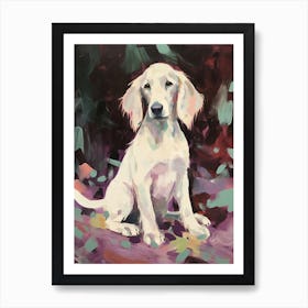 A Afghan Hound Dog Painting, Impressionist 2 Art Print