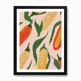 Abstract Corn Pattern Illustration 3 Art Print