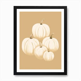 Neutral Scandi Pumpkin Illustration 2 Art Print