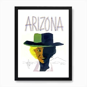 Arizona, Smiling Lady Under A Hat Art Print