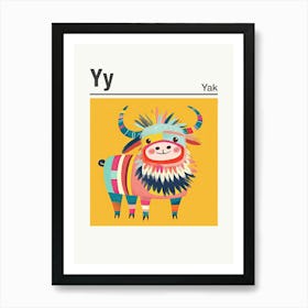 Animals Alphabet Yak 2 Art Print