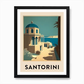 Santorini 4 Vintage Travel Poster Art Print