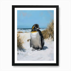 African Penguin Ross Island Oil Painting 3 Art Print