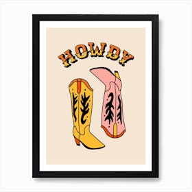 Howdy coastal cowgirl Art Print