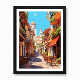 Antalya Old Town Pixel Art 2 Art Print