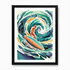 Surfer In The Wave Art Print