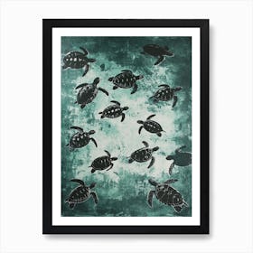 Sea Turtle Wallpaper Inspired Pattern Art Print