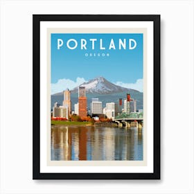 Portland Oregon Travel Poster Art Print