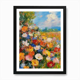 Flowers Paintings Monet Painting Claude Impressionism Paint Landscape Flower Meadow Art Print