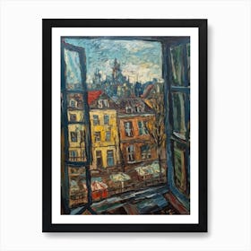 Window View Of Berlin In The Style Of Expressionism 3 Art Print