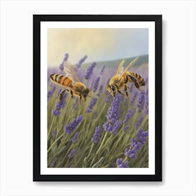 Halictidae Bee Storybook Illustration 18 Art Print