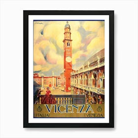 Square In Venice, Italy, Travel Poster Art Print