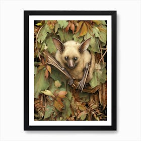 Botanical Fruit Bat Illustration 1 Art Print