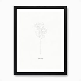 Daisy Ink Drawing Art Print