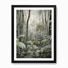 Vintage Jungle Botanical Illustration Bamboo 5 Art Print