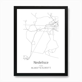 Nedelisce,Croatia Minimalist Map Art Print