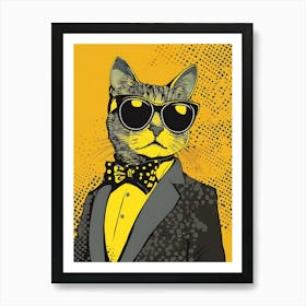 Cat In A Suit Canvas Print Art Print