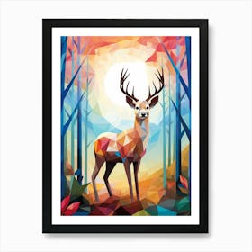 Deer Abstract Pop Art 4 Art Print