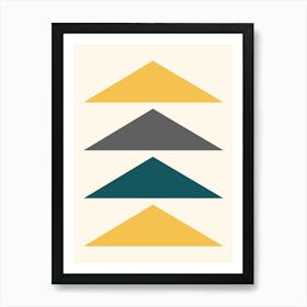 Mid Century Triangles Yellow Art Print