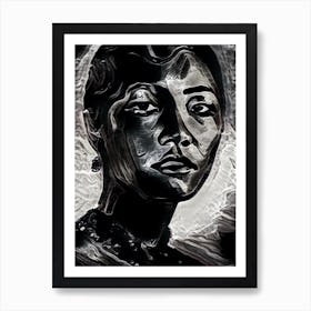 Portrait Of A Woman Black and White Art Print