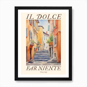 Il Dolce Far Niente Terni, Italy Watercolour Streets 3 Poster Art Print