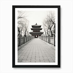 Beijing, China, Black And White Old Photo 4 Art Print