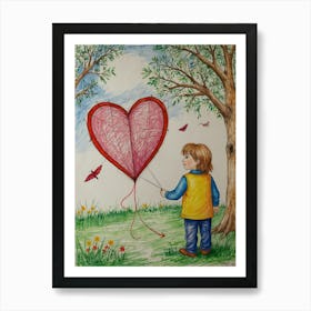 Heart Kite 10 Art Print