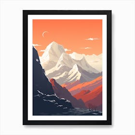 Great Himalaya Trail Nepal 1 Hiking Trail Landscape Art Print