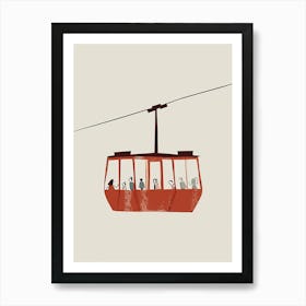 Ski Lift Print Skier Ski Minimalist Prints Art Print