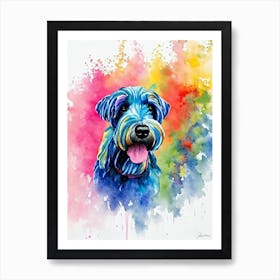 Kerry Blue Terrier Rainbow Oil Painting Dog Art Print