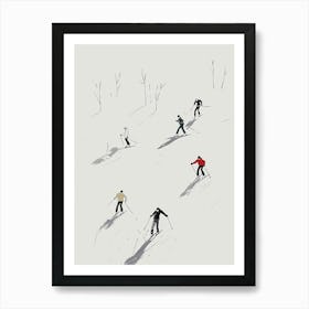 Skiing Print Minimalist Prints Skier Artwork Ski Wall Art Vintage Winter Sports Art Art Print