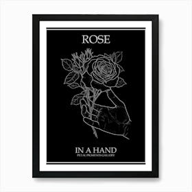 Rose In A Hand Line Drawing 4 Poster Inverted Art Print