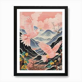 Vintage Japanese Inspired Bird Print Turkey 3 Art Print