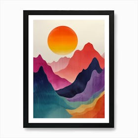 Sunrise In The Mountains 1 Art Print