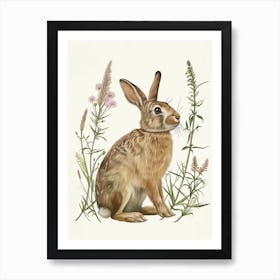 Flemish Giant Blockprint Rabbit Illustration 5 Art Print