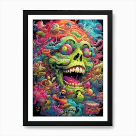 Psychedelic Skull 7 Art Print