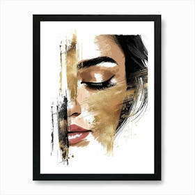 Gold Face Painting 1 Art Print