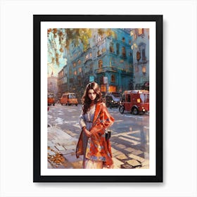 Woman in traditional dress  Art Print