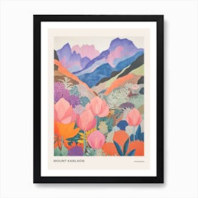 Mount Kanlaon Philippines 2 Colourful Mountain Illustration Poster Art Print