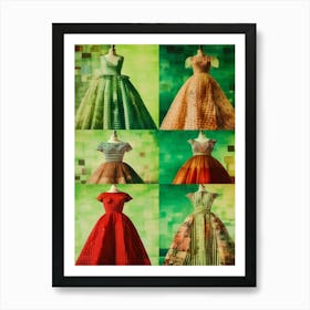 Collage Of Vintage Couture Dresses 2 Art Print