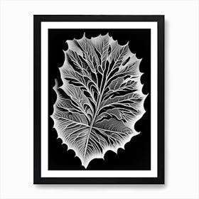 Burdock Leaf Linocut 2 Art Print